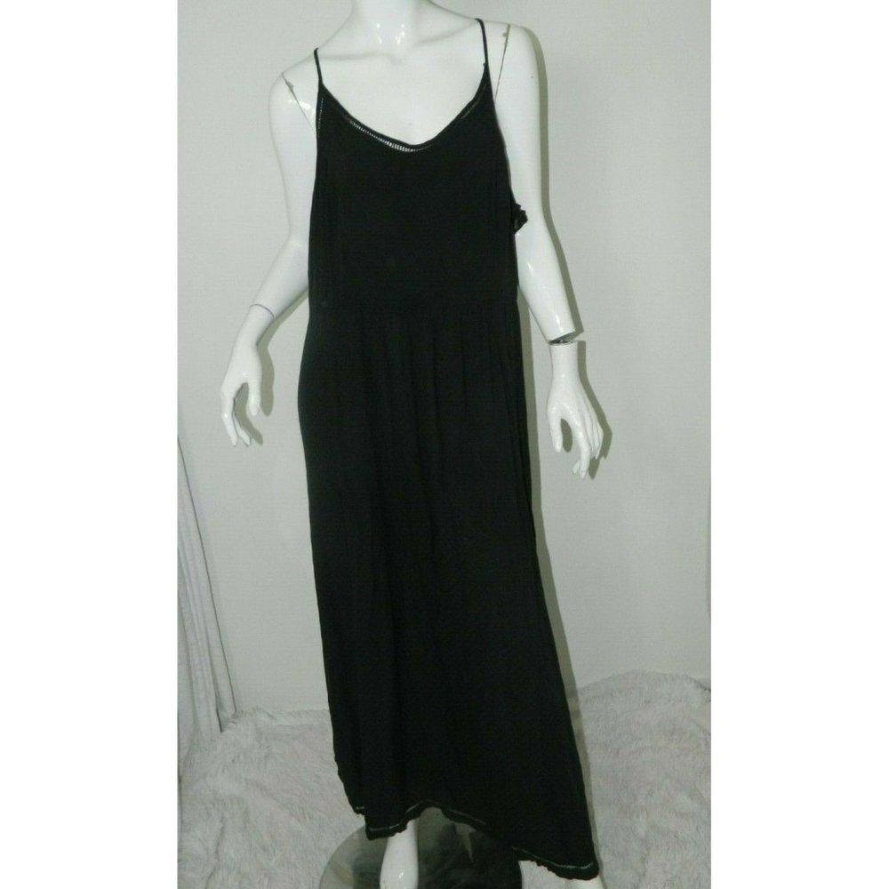 City Chic Dress Maxi  Black Plus Size Open Back Size Large